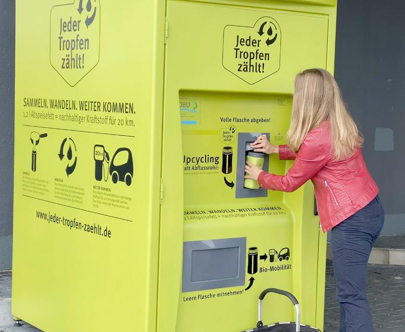 Jeder Tropfen zählt - Abgabe der Behälter am Automat