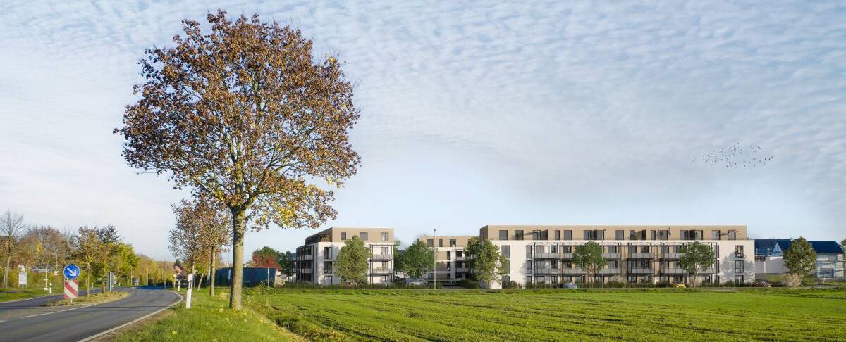 Geschosswohnungsbau in Heßdorf Süd - Feldrand von Untermembach kommend