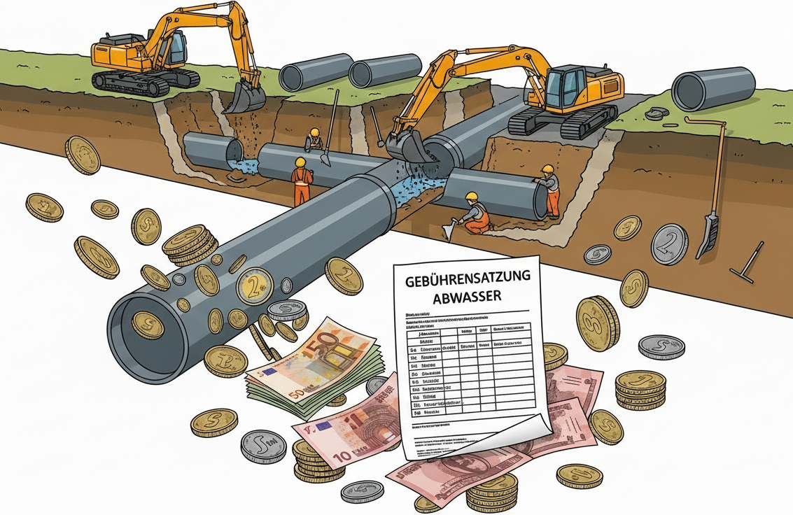Abwasserkanalsanierung & Gebührensatzung - Symbolbild