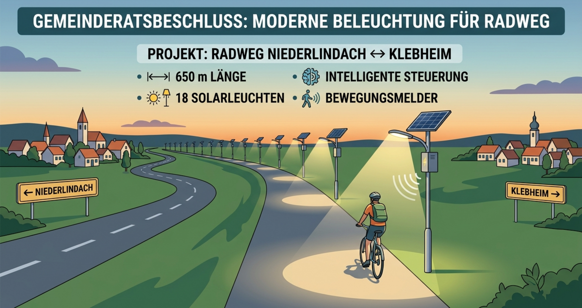 Beleuchtung Radweg Niederlindach-Klebheim