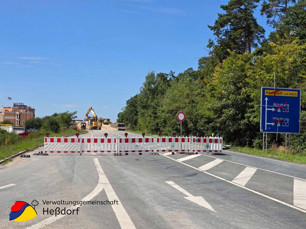 Sperrung St2240 in Heßdorf vom 18.07. - 30.09.2025 - Gewerbepark Heßdorf
