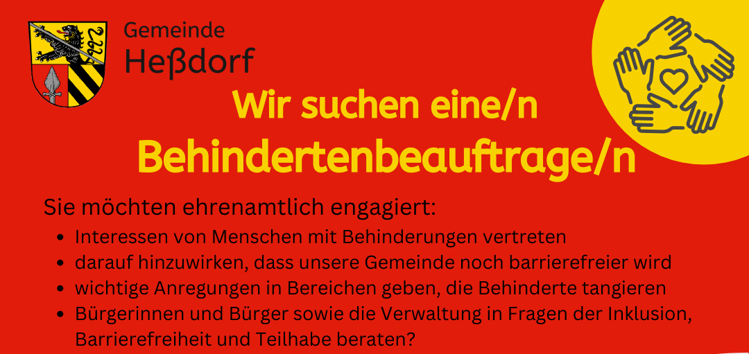 Gemeinde Heßdorf sucht eine/n Behindertenbeauftragte/n