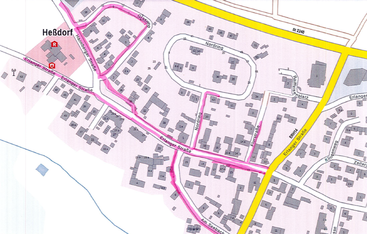 Glasfaser-Ausbau der Deutschen Telekom in Heßdorf - Bauabschnitt 1