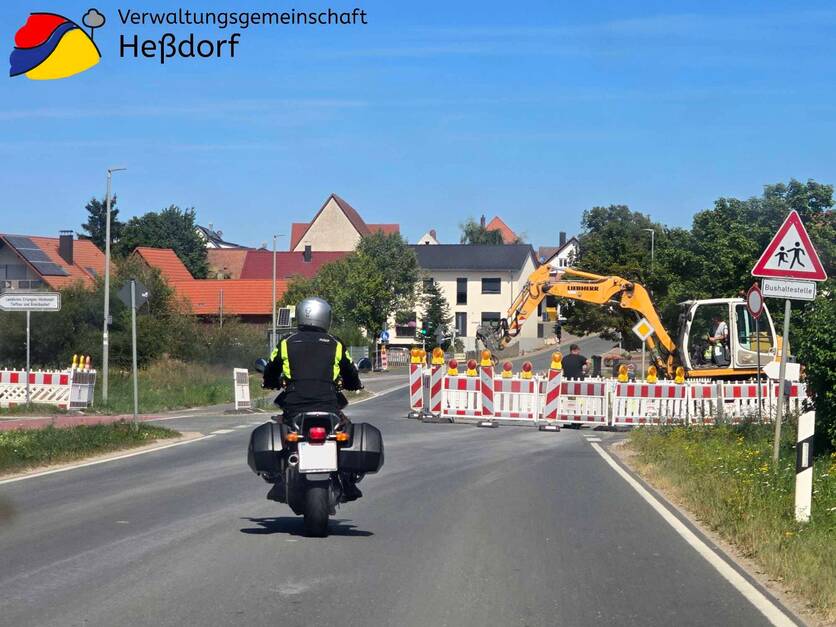 Halbseitige Sperrung Membacher Straße Heßdorf 25.08.25