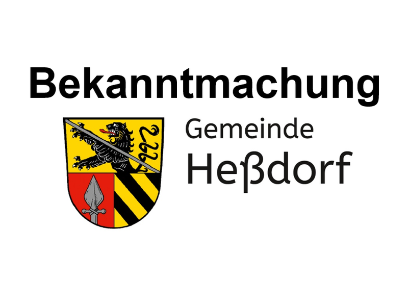 Bekanntmachung der Gemeinde Heßdorf