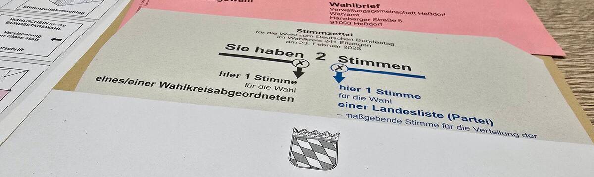Bundestagswahl 2025 - Briefwahlunterlagen