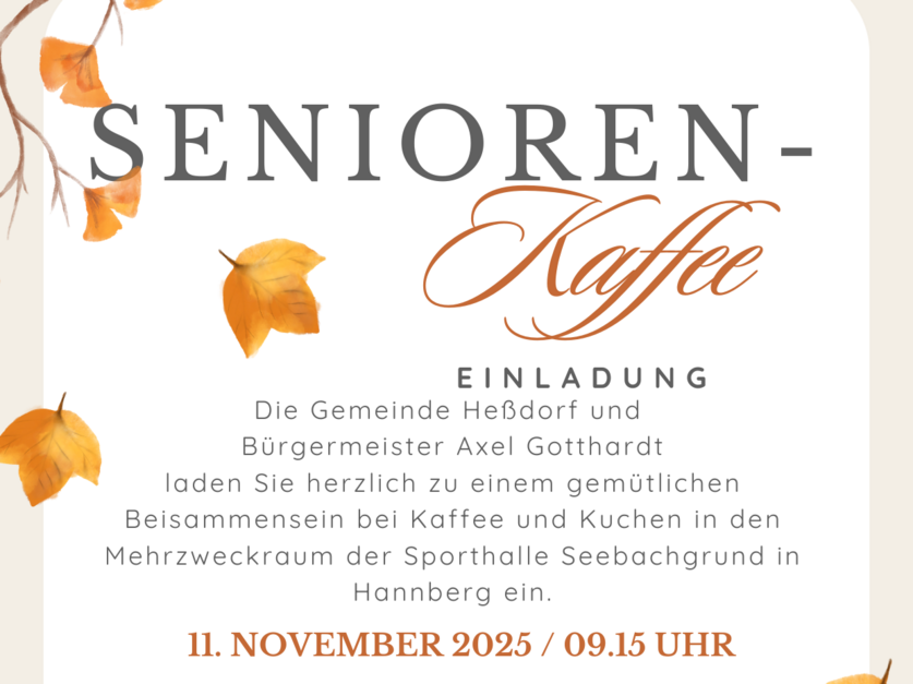 Senioren-Kaffee Heßdorf 11.11.2025 - Plakat