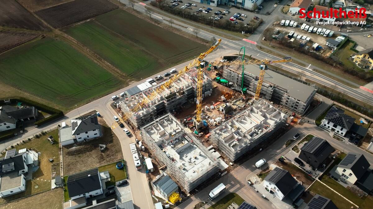 Geschosswohnungsbau in Heßdorf Süd - Baustand 10.03.2025