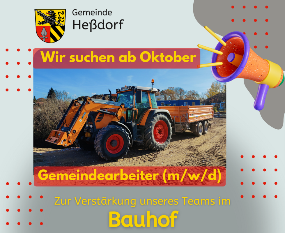 Stellenanzeige Gemeindearbeiter Heßdorf Juli 2025 - Promo-Grafik