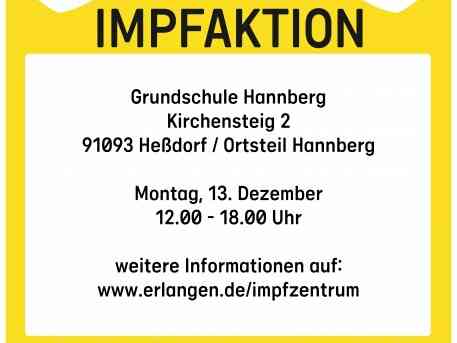 Flyer Offener Impftag in Hannberg am 13.12.2021