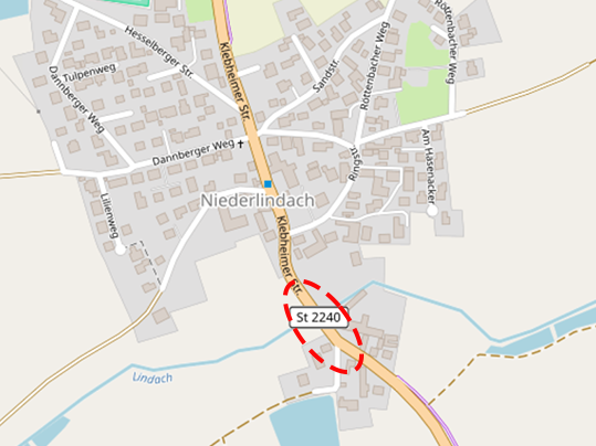 Baustelle/Sperrung Klebheimer Straße Niederlindach 17.06.-28.06.23