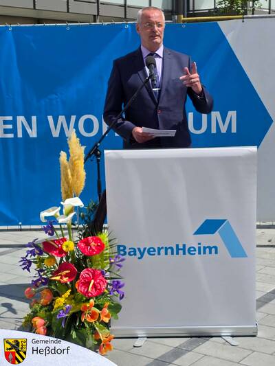 Im Zuge der festlichen Veranstaltung richtete auch der Schultheiß Projetmanagement Vorstandsvorsitzende Dr. Hermann Ruttmann ein Grußwort an die geladenen Gäste aus Politik, Presse und Verwaltung.