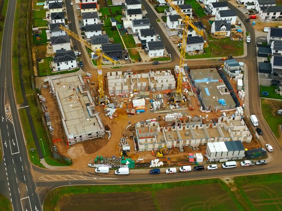 Geschosswohnungsbau in Heßdorf Süd - Baustand 03.12.2024