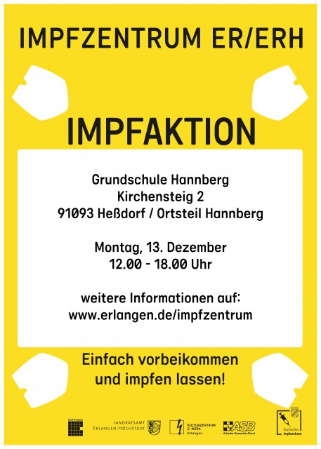 Flyer Offener Impftag in Hannberg am 13.12.2021