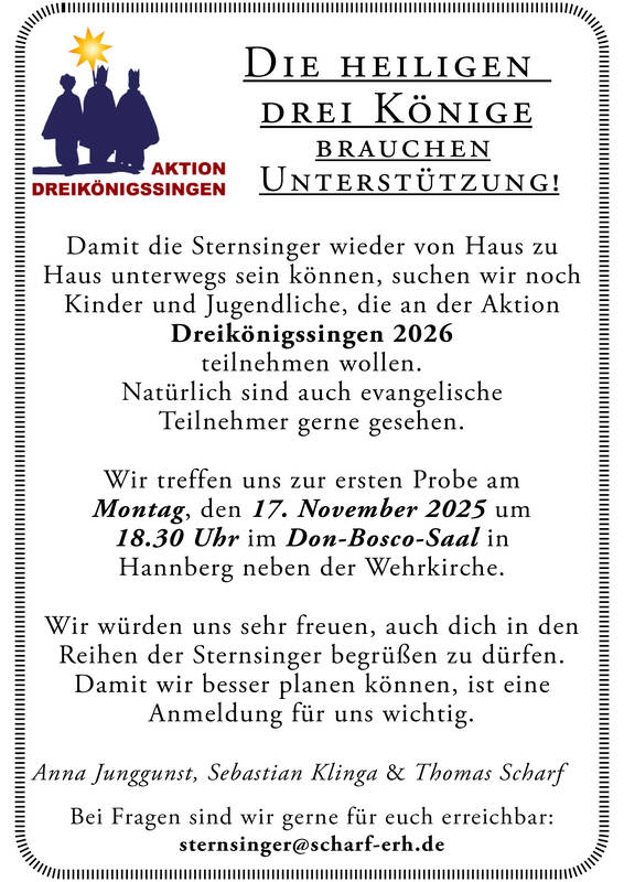 Sternsinger 2026 für Heßdorf gesucht - Plakat