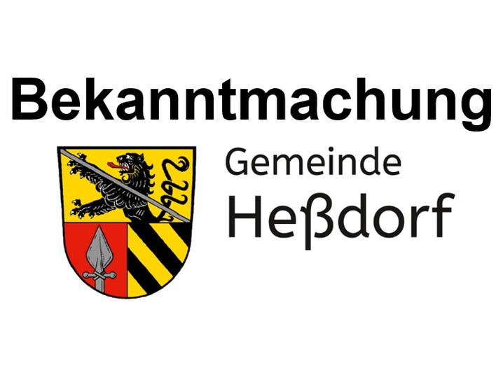 Bekanntmachung der Gemeinde Heßdorf