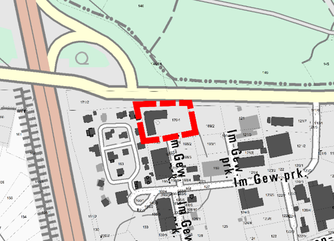 Heßdorf Bebauungsplan Gewerbegebiet Ost, 3. Änderung - Lageplan des räumlichen Geltungsbereiches