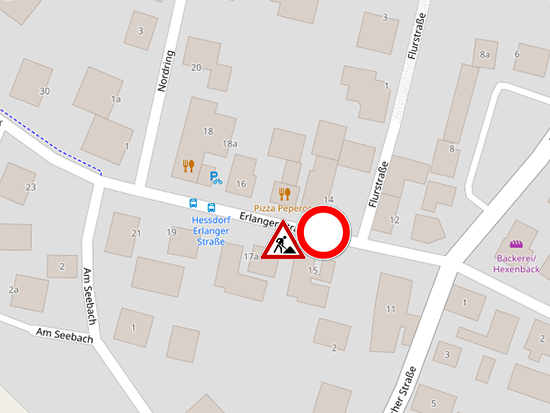 Vollsperrung Heßdorf Erlanger Straße 20.03. - 01.04.26