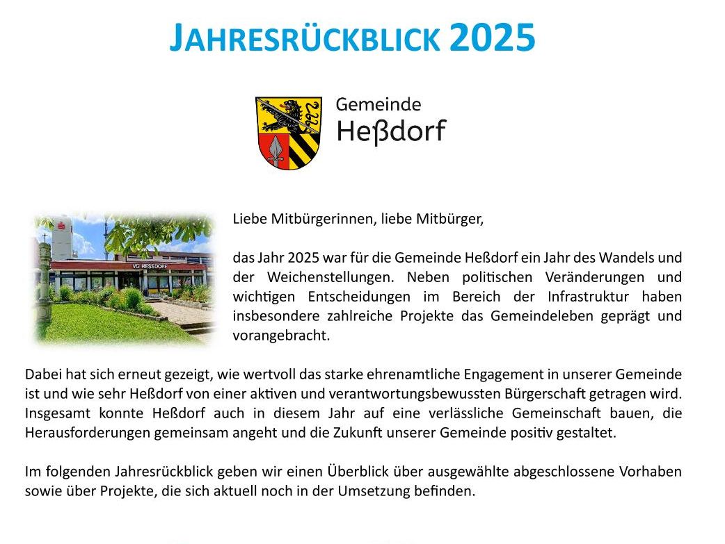 JAHRESRÜCKBLICK 2025 Heßdorf