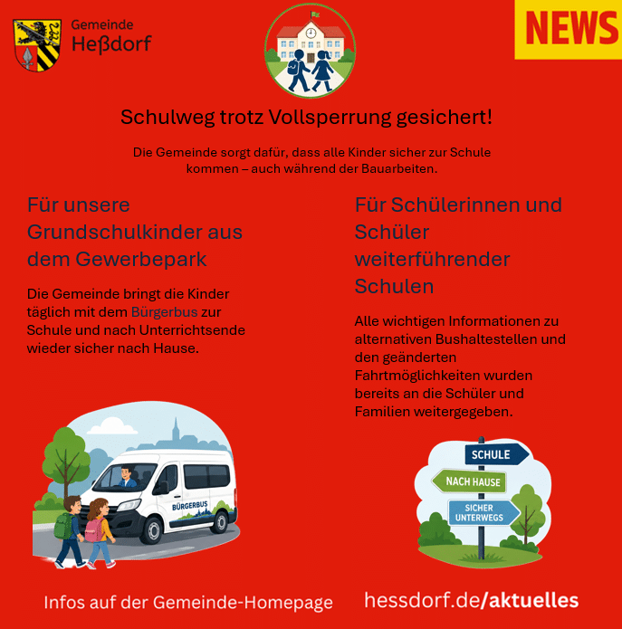 20260720 Schulweg Hannberg wegen Vollsperrung gesichert
